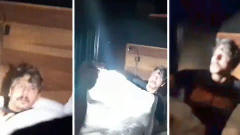 O cantor recebeu mandado de prisão ao acordar com a chegada dos policiais - Imagem: reprodução redes sociais