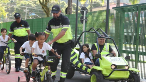 Santos reinaugura minicidade educativa e anuncia Escola Pública de Trânsito - Imagem: reprodução Twitter @santos_agora