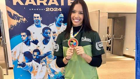 Carateca de Santos ganha ouro no Campeonato Pan-Americano Adulto, no Uruguai - Imagem: Reprodução/Prefeitura de Santos