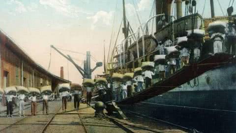 Porto de Santos. - Imagem: Reprodução / Acervo do historiador Waldir Rueda