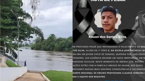 Corpo de adolescente levado pela correnteza é encontrado em rio de Registro, interior de São Paulo - Imagem: Reprodução/ Redes Socias/ Prefeitura de Iguape