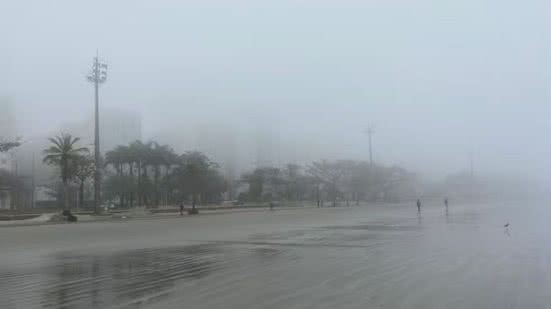 Recorde de paralisações no porto de Santos devido à neblina densa - Imagem: Reprodução/ g1