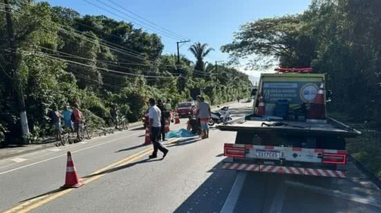 O óbito foi constatado no local do acidente - Imagem: Divulgação/ Radar Litoral