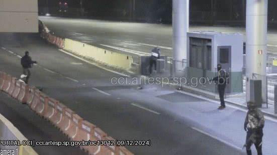 Ao menos 10 suspeitos participaram do assalto, segundo a Artesp - Imagem: Divulgação/ Artesp