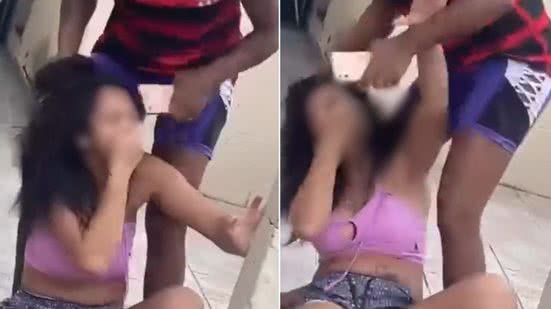 Agressões aconteceram em frente à residência da suposta amante - Imagem: Reprodução/Redes Sociais