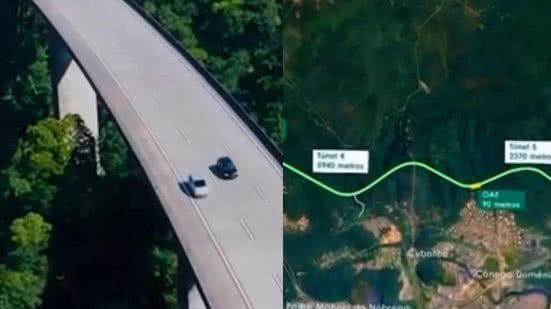 O acesso acontecerá pelo quilômetro 43 da Rodovia dos Imigrantes (SP-160) e se conectará à Baixada no quilômetro 265 da Rodovia Cônego Domênico Rangoni - Imagem: Divulgação