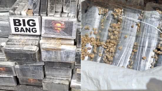Droga estava escondida em remessa de 100 toneladas de café com destino à Bélgica - Imagem: Reprodução/ Receita Federal