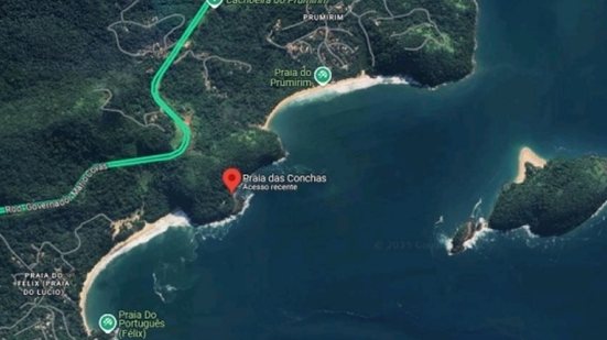 As operações de busca foram intensificadas durante o domingo, mas foram interrompidas ao anoitecer devido à segurança da equipe - Imagem: Reprodução/ Radar Litoral