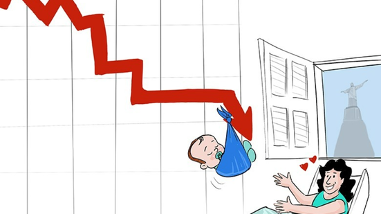 A redução passou de 77,5 em 2023 para 61,8 em 2024 - Imagem: @izanio_charges