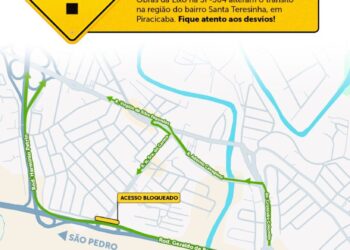 Obras da Concessionária Eixo na SP-304 alteram o trânsito na região do bairro Santa Teresinha, em Piracicaba
