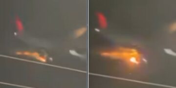 Vídeo mostra momento em que turbina de avião explode após decolar de Guarulhos; veja