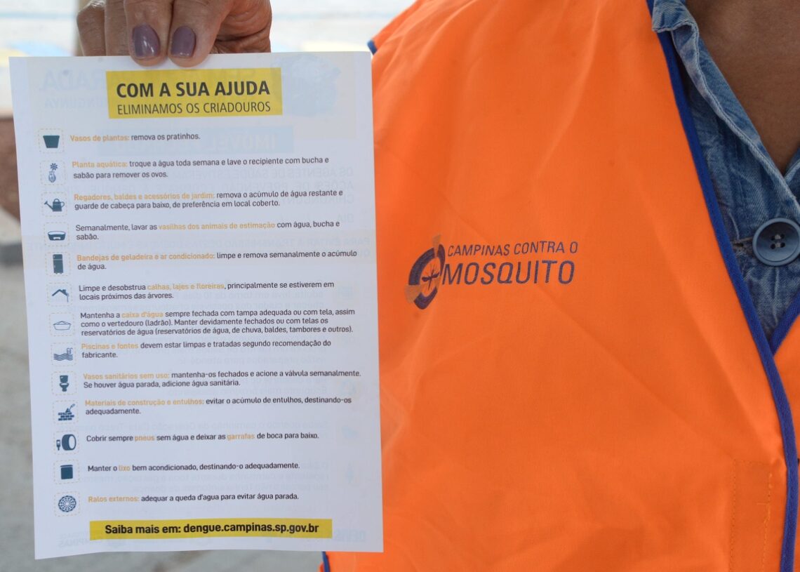 Campinas emite alerta de alto risco para dengue em 22 bairros e intensifica ações