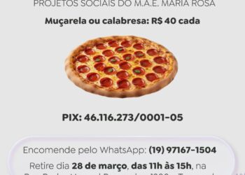 Entidade M.A.E. Maria Rosa promove “Pizza Solidária” para manter projetos sociais em Campinas