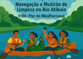 Mutirão no Rio Atibaia celebra Dia Mundial da Água com limpeza e navegação em Paulínia