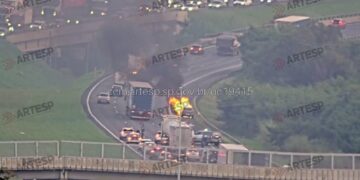 Sequência de acidentes provoca lentidão na Anhanguera e Bandeirantes em Campinas nesta segunda