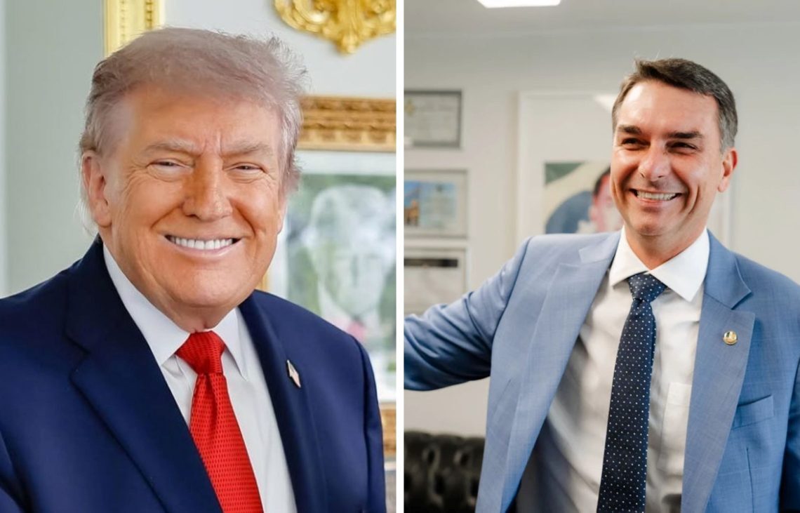 Trump convida Flávio Bolsonaro a visitá-lo na Casa Branca