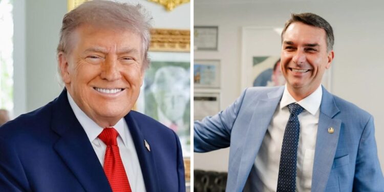 Trump convida Flávio Bolsonaro a visitá-lo na Casa Branca