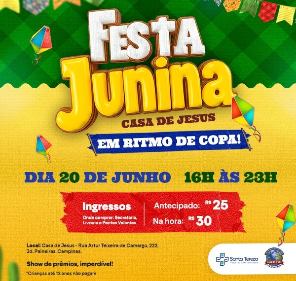 Tradicional Festa Junina da Casa de Jesus acontece neste sábado