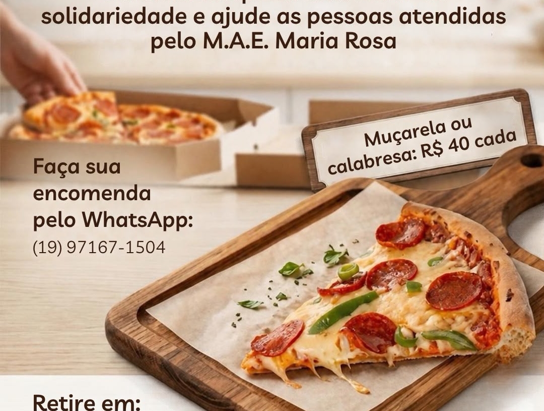 M.A.E. Maria Rosa promove Pizza Solidária neste sábado (24) em Campinas